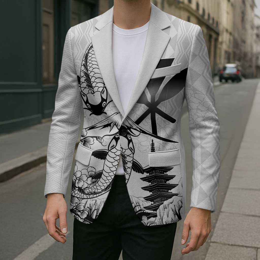 Japan And Hawaii Blazer Sakura Koi Fish Hawaiian Lei Kanaka - Polynesian Pride