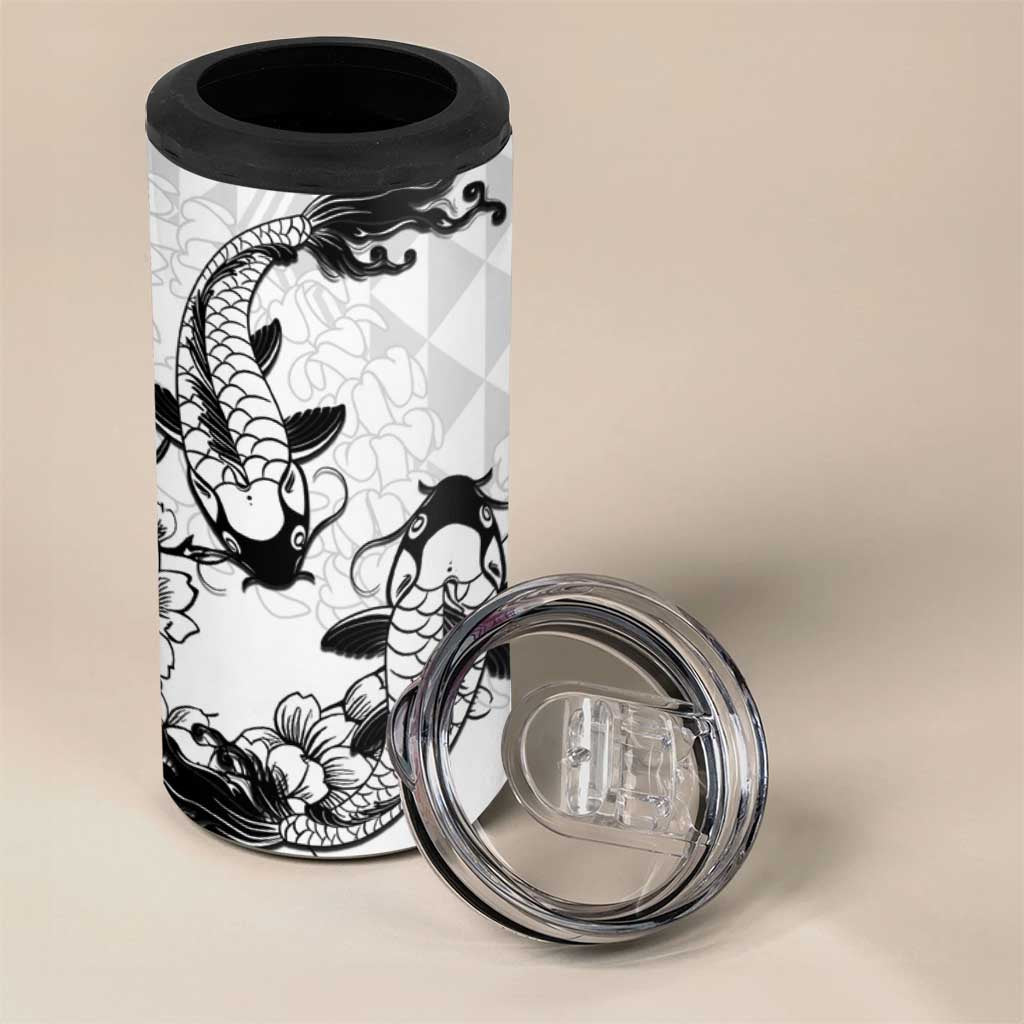 Japan And Hawaii 4 in 1 Can Cooler Tumbler Sakura Koi Fish Hawaiian Lei Kanaka - Polynesian Pride