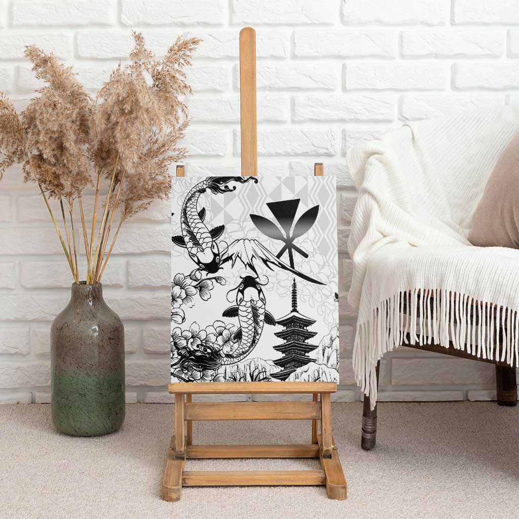 Japan And Hawaii Canvas Wall Art Sakura Koi Fish Hawaiian Lei Kanaka - Polynesian Pride