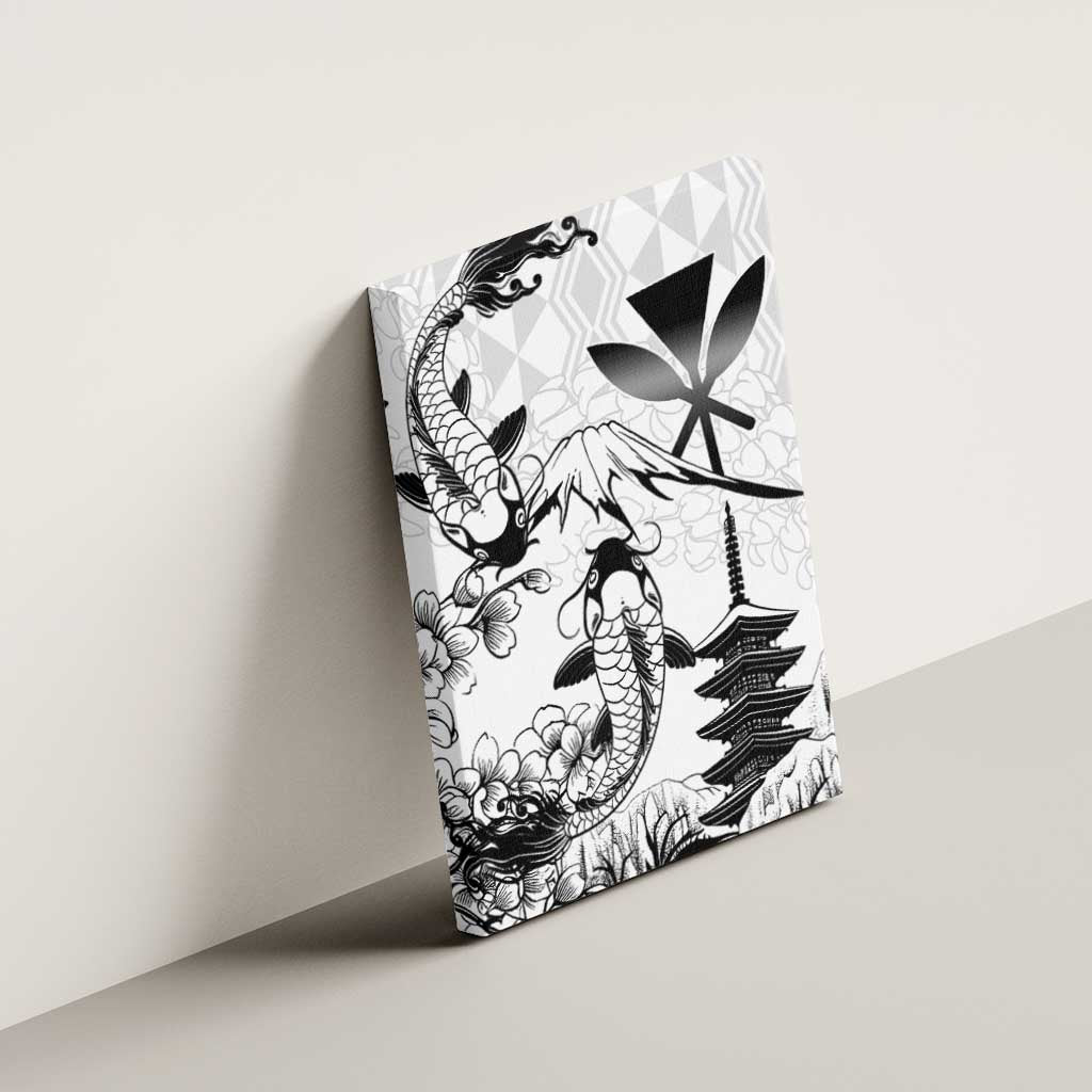 Japan And Hawaii Canvas Wall Art Sakura Koi Fish Hawaiian Lei Kanaka - Polynesian Pride