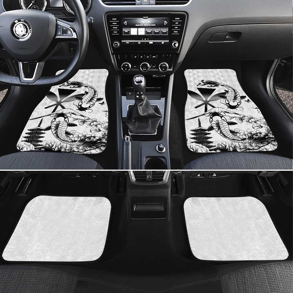 Japan And Hawaii Car Mats Sakura Koi Fish Hawaiian Lei Kanaka - Polynesian Pride