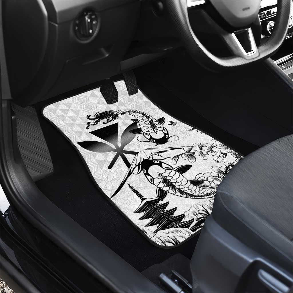 Japan And Hawaii Car Mats Sakura Koi Fish Hawaiian Lei Kanaka - Polynesian Pride