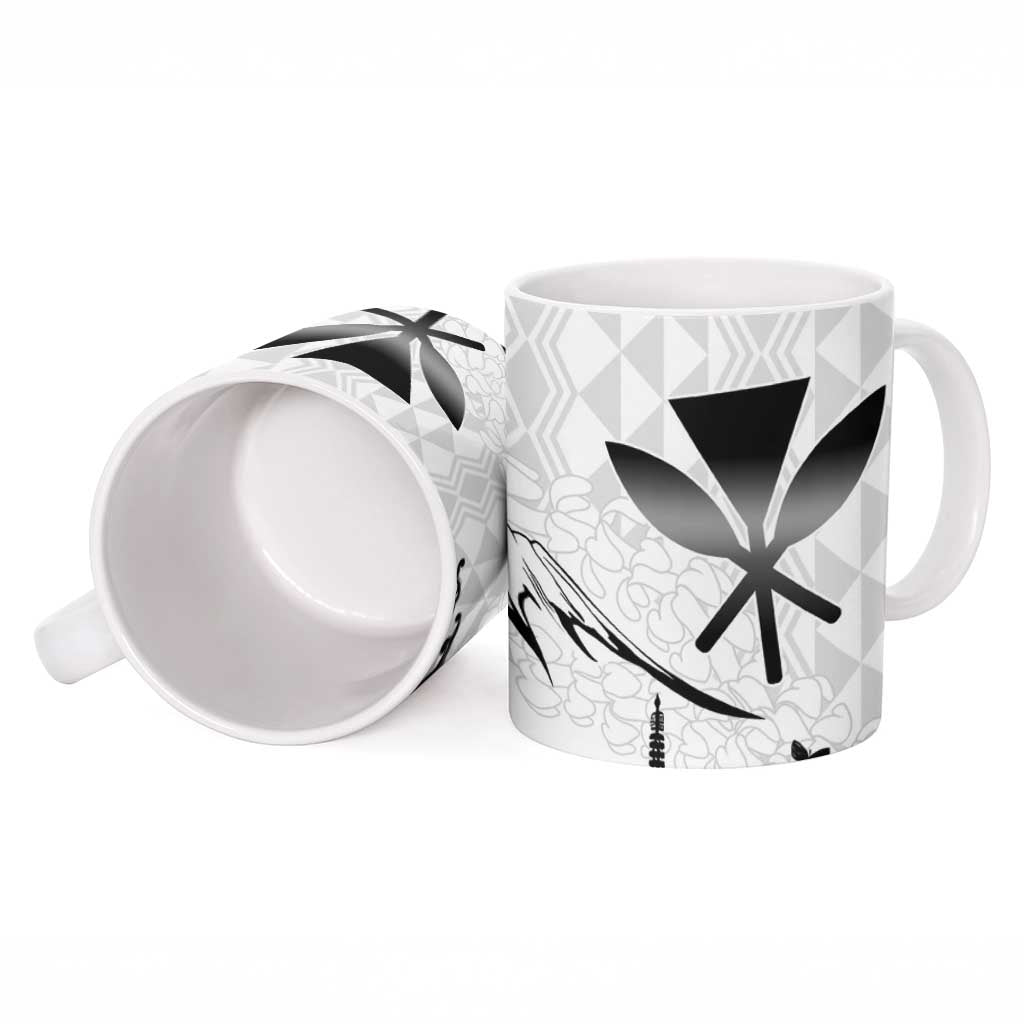 Japan And Hawaii Ceramic Mug Sakura Koi Fish Hawaiian Lei Kanaka - Polynesian Pride