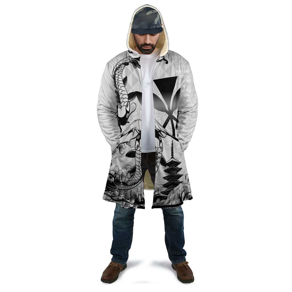 Japan And Hawaii Cloak Sakura Koi Fish Hawaiian Lei Kanaka - Polynesian Pride