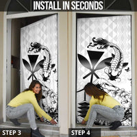 Japan And Hawaii Door Cover Sakura Koi Fish Hawaiian Lei Kanaka - Polynesian Pride
