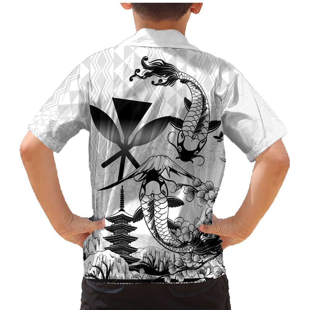 Japan And Hawaii Family Matching Mermaid Dress and Hawaiian Shirt Sakura Koi Fish Hawaiian Lei Kanaka - Polynesian Pride