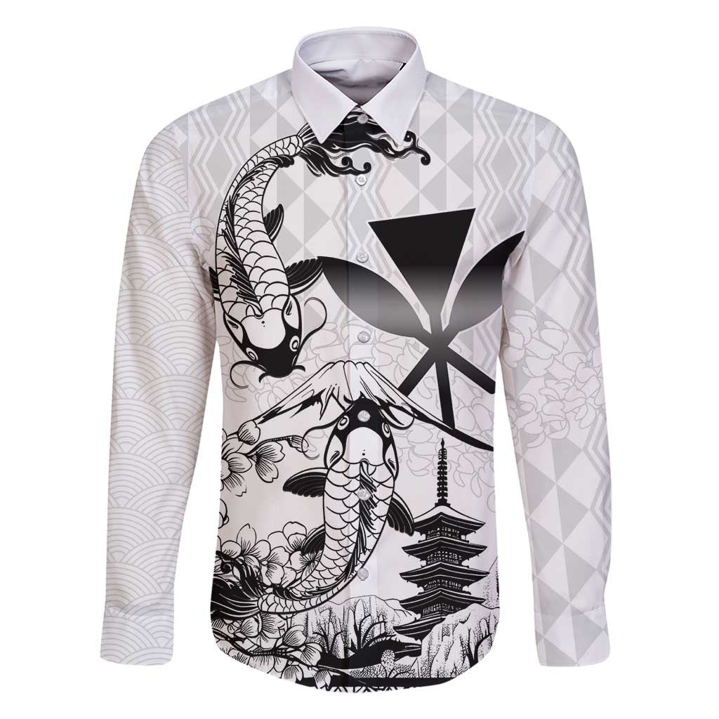 Japan And Hawaii Family Matching Off Shoulder Short Dress and Hawaiian Shirt Sakura Koi Fish Hawaiian Lei Kanaka - Polynesian Pride