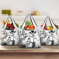 Japan And Hawaii Grocery Bag Sakura Koi Fish Hawaiian Lei Kanaka - Polynesian Pride