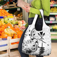 Japan And Hawaii Grocery Bag Sakura Koi Fish Hawaiian Lei Kanaka - Polynesian Pride