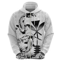 Japan And Hawaii Hoodie Sakura Koi Fish Hawaiian Lei Kanaka - Polynesian Pride