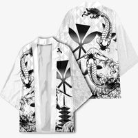 Japan And Hawaii Kimono Sakura Koi Fish Hawaiian Lei Kanaka - Polynesian Pride
