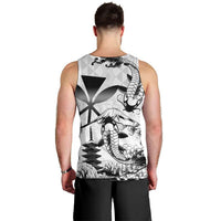 Japan And Hawaii Men Tank Top Sakura Koi Fish Hawaiian Lei Kanaka - Polynesian Pride