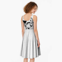 Japan And Hawaii Midi Dress Sakura Koi Fish Hawaiian Lei Kanaka - Polynesian Pride