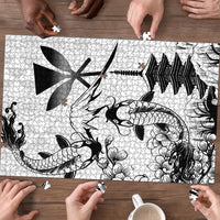 Japan And Hawaii Puzzle Sakura Koi Fish Hawaiian Lei Kanaka - Polynesian Pride