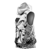 Japan And Hawaii Sleeveless Hoodie Sakura Koi Fish Hawaiian Lei Kanaka - Polynesian Pride