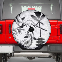 Japan And Hawaii Spare Tire Cover Sakura Koi Fish Hawaiian Lei Kanaka - Polynesian Pride