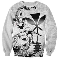 Japan And Hawaii Sweatshirt Sakura Koi Fish Hawaiian Lei Kanaka - Polynesian Pride