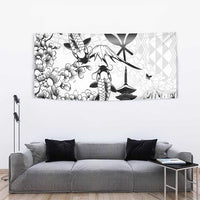 Japan And Hawaii Tapestry Sakura Koi Fish Hawaiian Lei Kanaka - Polynesian Pride