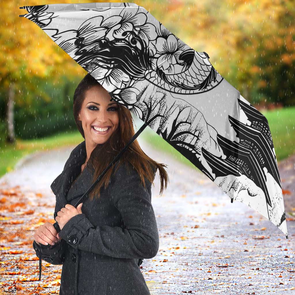 Japan And Hawaii Umbrella Sakura Koi Fish Hawaiian Lei Kanaka - Polynesian Pride