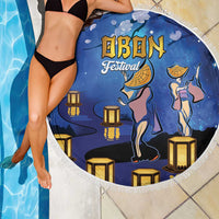 Japan Obon Festival Beach Blanket Sakura Lanterns With Bon Dance - Polynesian Pride