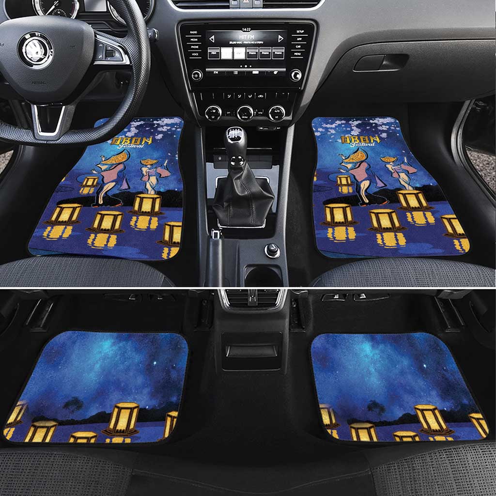 Japan Obon Festival Car Mats Sakura Lanterns With Bon Dance - Polynesian Pride