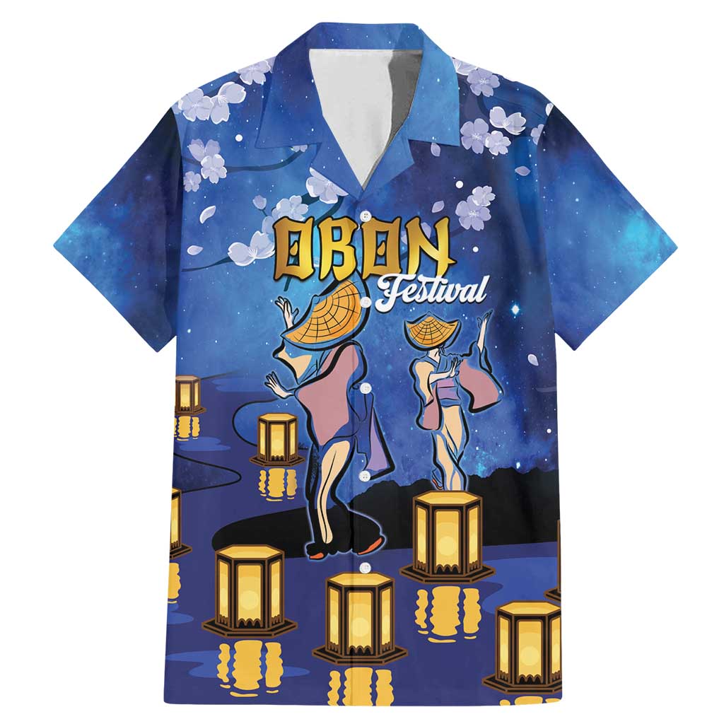 Japan Obon Festival Family Matching Mermaid Dress and Hawaiian Shirt Sakura Lanterns With Bon Dance - Polynesian Pride
