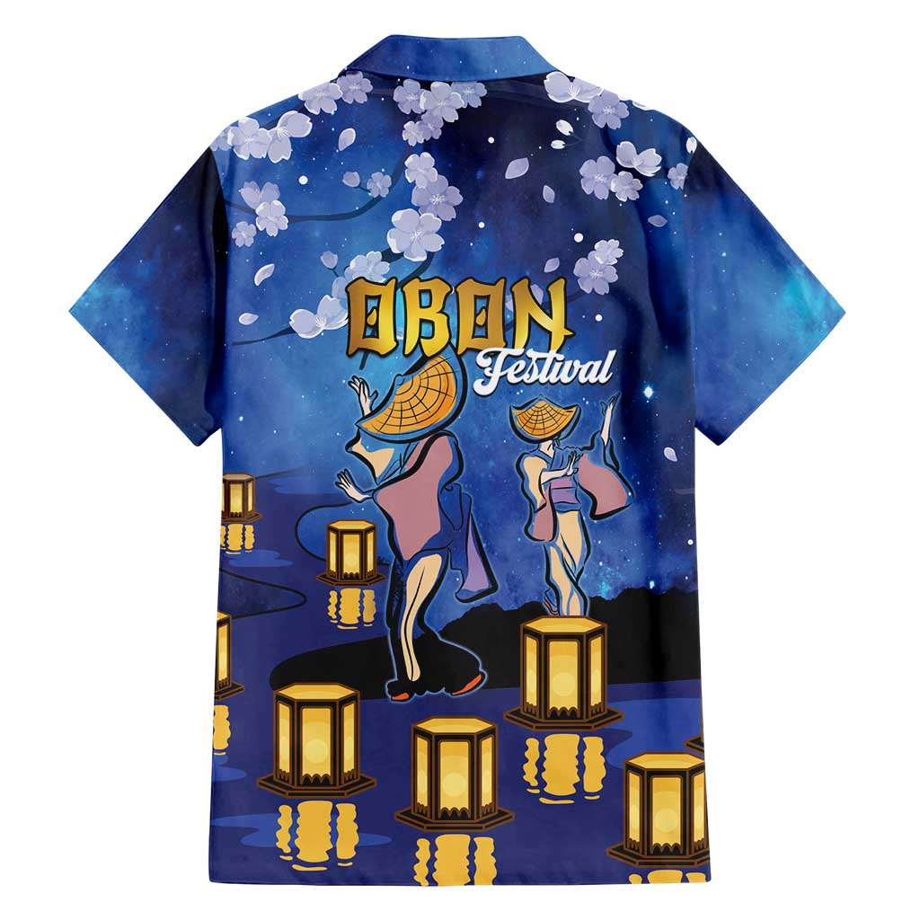 Japan Obon Festival Family Matching Summer Maxi Dress and Hawaiian Shirt Sakura Lanterns With Bon Dance - Polynesian Pride