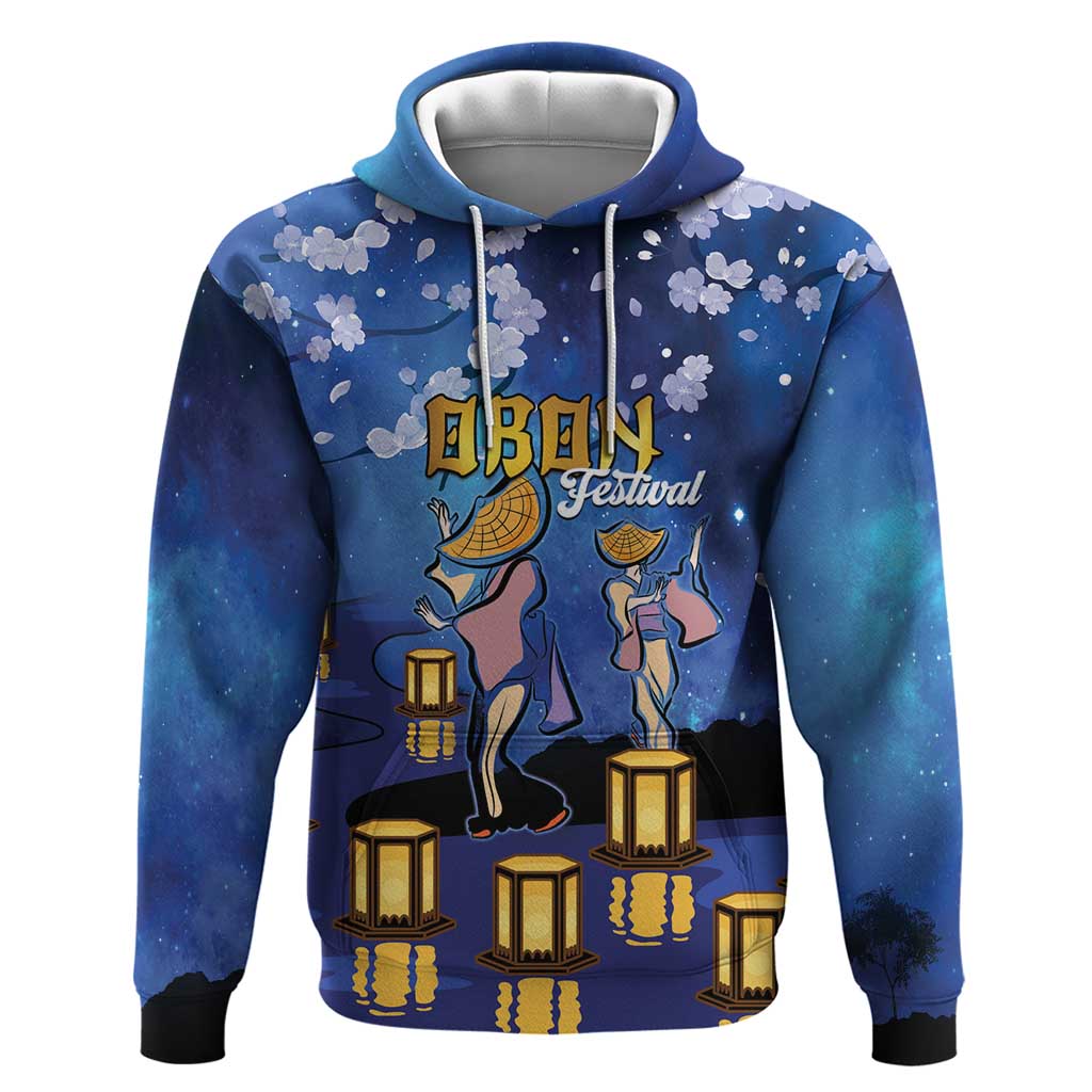 Japan Obon Festival Hoodie Sakura Lanterns With Bon Dance - Polynesian Pride