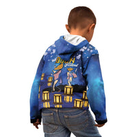 Japan Obon Festival Kid Hoodie Sakura Lanterns With Bon Dance LT14 - Polynesian Pride