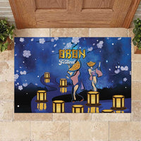 Japan Obon Festival Rubber Doormat Sakura Lanterns With Bon Dance - Polynesian Pride