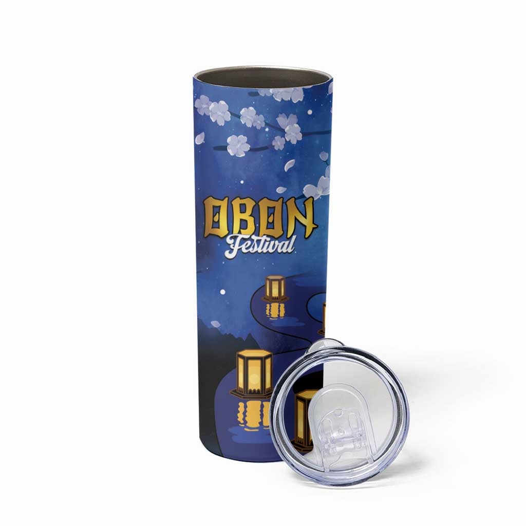 Japan Obon Festival Skinny Tumbler Sakura Lanterns With Bon Dance - Polynesian Pride