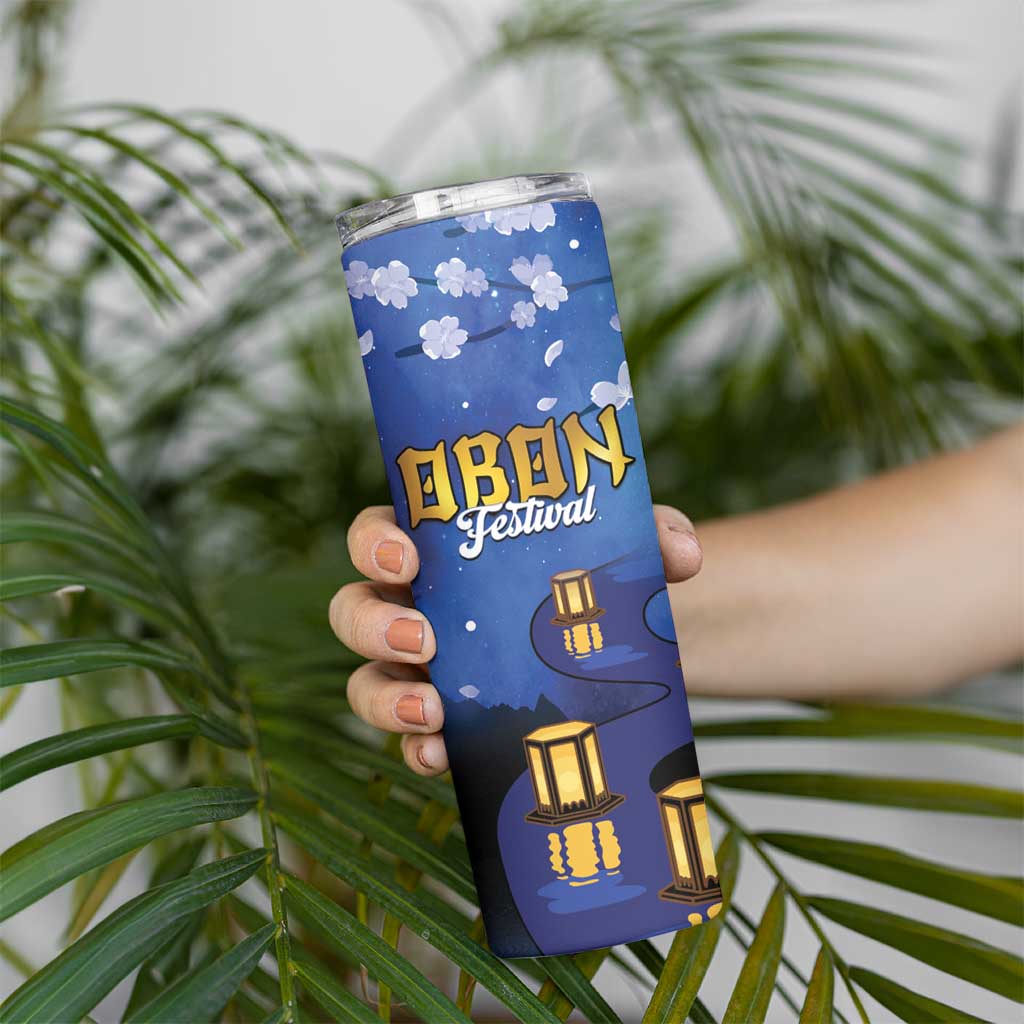 Japan Obon Festival Skinny Tumbler Sakura Lanterns With Bon Dance - Polynesian Pride