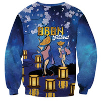 Japan Obon Festival Sweatshirt Sakura Lanterns With Bon Dance LT14 - Polynesian Pride