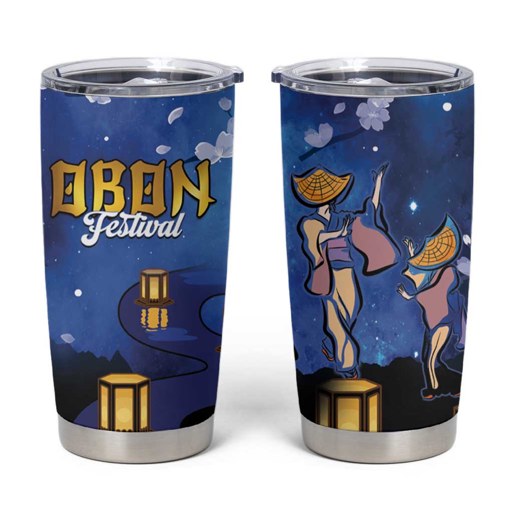 Japan Obon Festival Tumbler Cup Sakura Lanterns With Bon Dance - Polynesian Pride