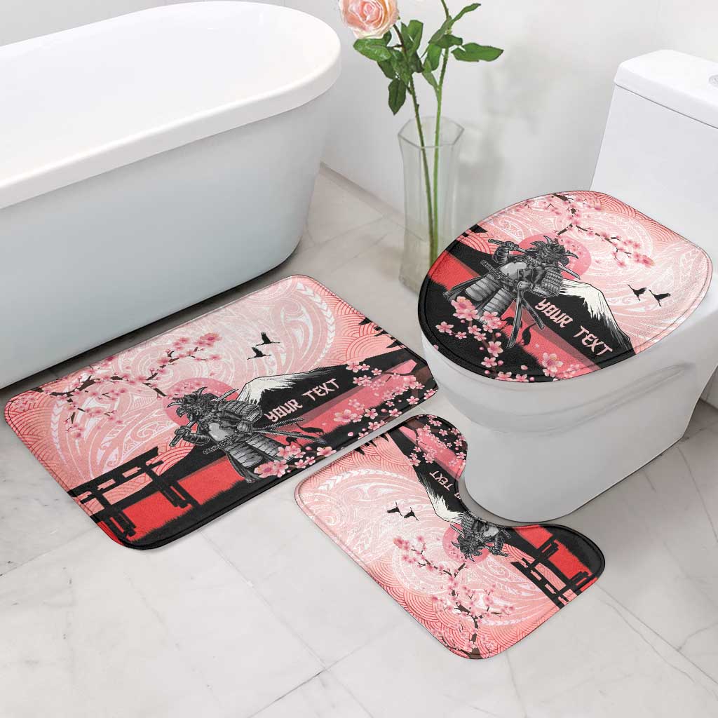 Personalised Japan Samurai Warrior Bathroom Set Japanese Cherry Blossom Polynesian Pattern - Polynesian Pride