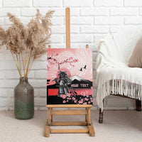 Personalised Japan Samurai Warrior Canvas Wall Art Japanese Cherry Blossom Polynesian Pattern - Polynesian Pride