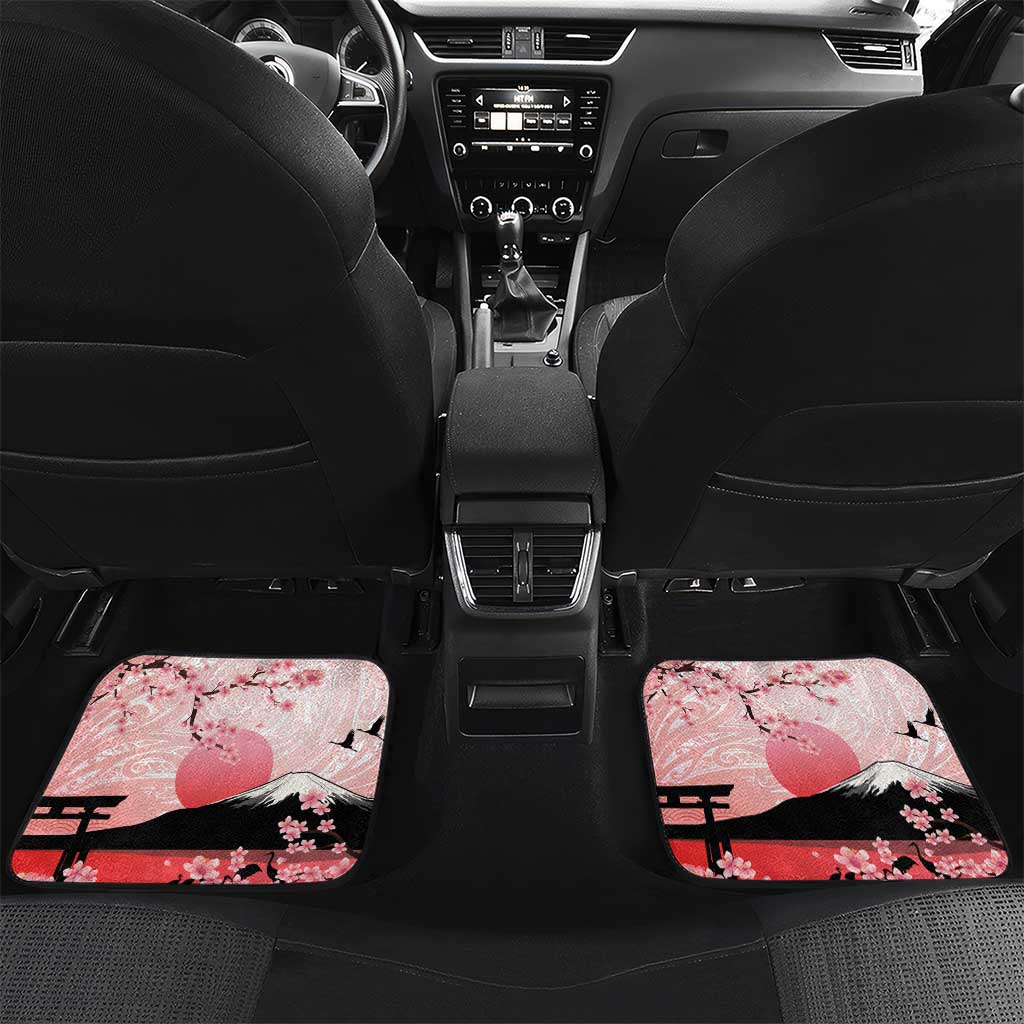 Personalised Japan Samurai Warrior Car Mats Japanese Cherry Blossom Polynesian Pattern - Polynesian Pride
