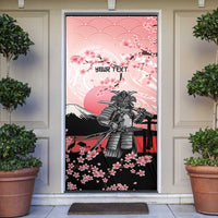Personalised Japan Samurai Warrior Door Cover Japanese Cherry Blossom Polynesian Pattern - Polynesian Pride