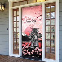 Personalised Japan Samurai Warrior Door Cover Japanese Cherry Blossom Polynesian Pattern - Polynesian Pride