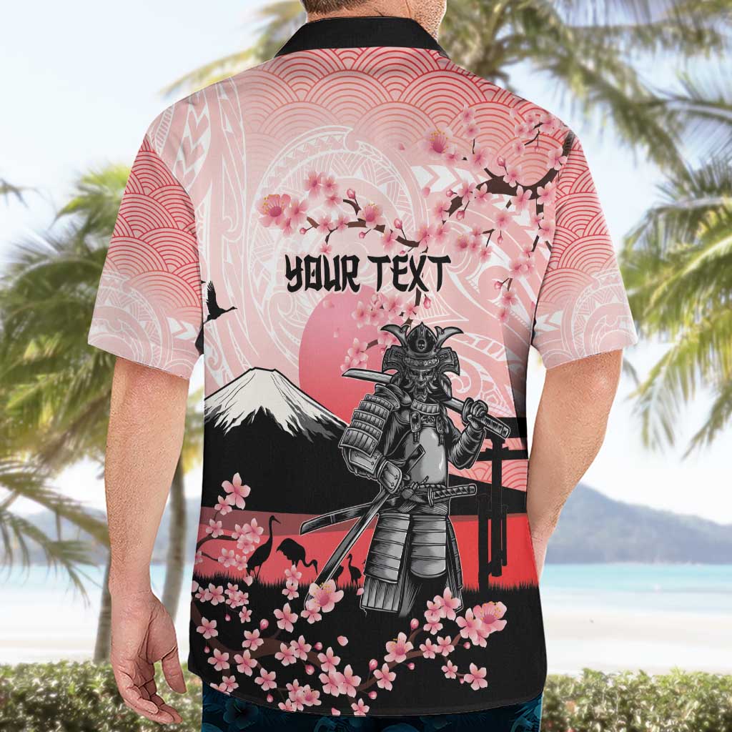 Personalised Japan Samurai Warrior Hawaiian Shirt Japanese Cherry Blossom Polynesian Pattern LT14 - Polynesian Pride