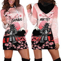 Personalised Japan Samurai Warrior Hoodie Dress Japanese Cherry Blossom Polynesian Pattern - Polynesian Pride