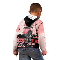 Personalised Japan Samurai Warrior Kid Hoodie Japanese Cherry Blossom Polynesian Pattern LT14 - Polynesian Pride