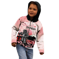 Personalised Japan Samurai Warrior Kid Hoodie Japanese Cherry Blossom Polynesian Pattern LT14 - Polynesian Pride
