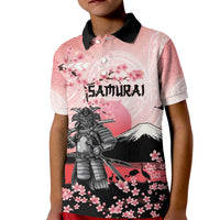 Personalised Japan Samurai Warrior Kid Polo Shirt Japanese Cherry Blossom Polynesian Pattern LT14 Kid Pink - Polynesian Pride