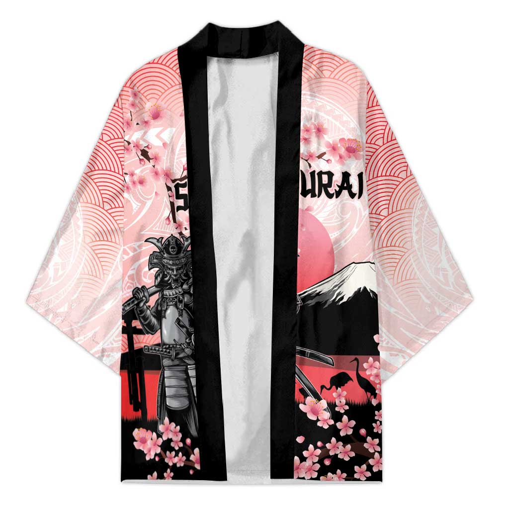 Personalised Japan Samurai Warrior Kimono Japanese Cherry Blossom Polynesian Pattern - Polynesian Pride