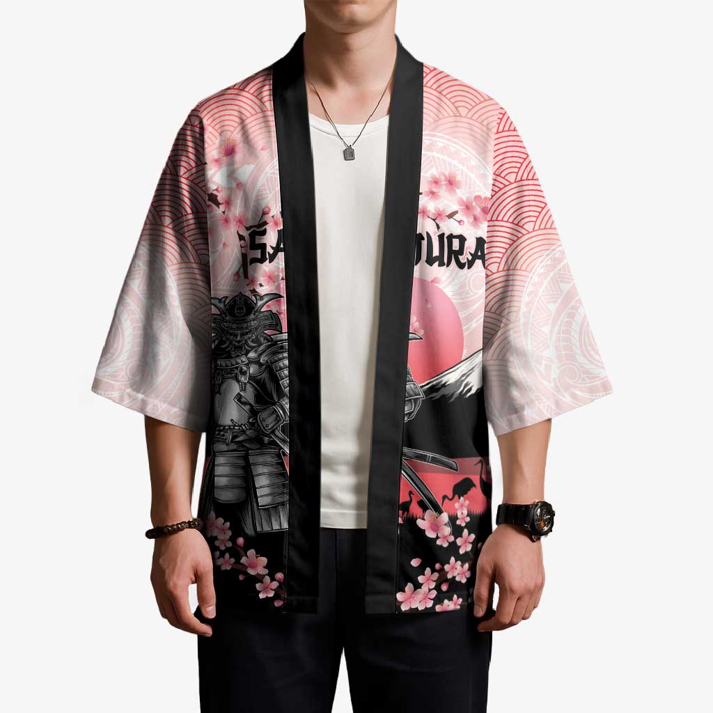 Personalised Japan Samurai Warrior Kimono Japanese Cherry Blossom Polynesian Pattern - Polynesian Pride