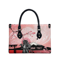 Personalised Japan Samurai Warrior Leather Bag Japanese Cherry Blossom Polynesian Pattern - Polynesian Pride
