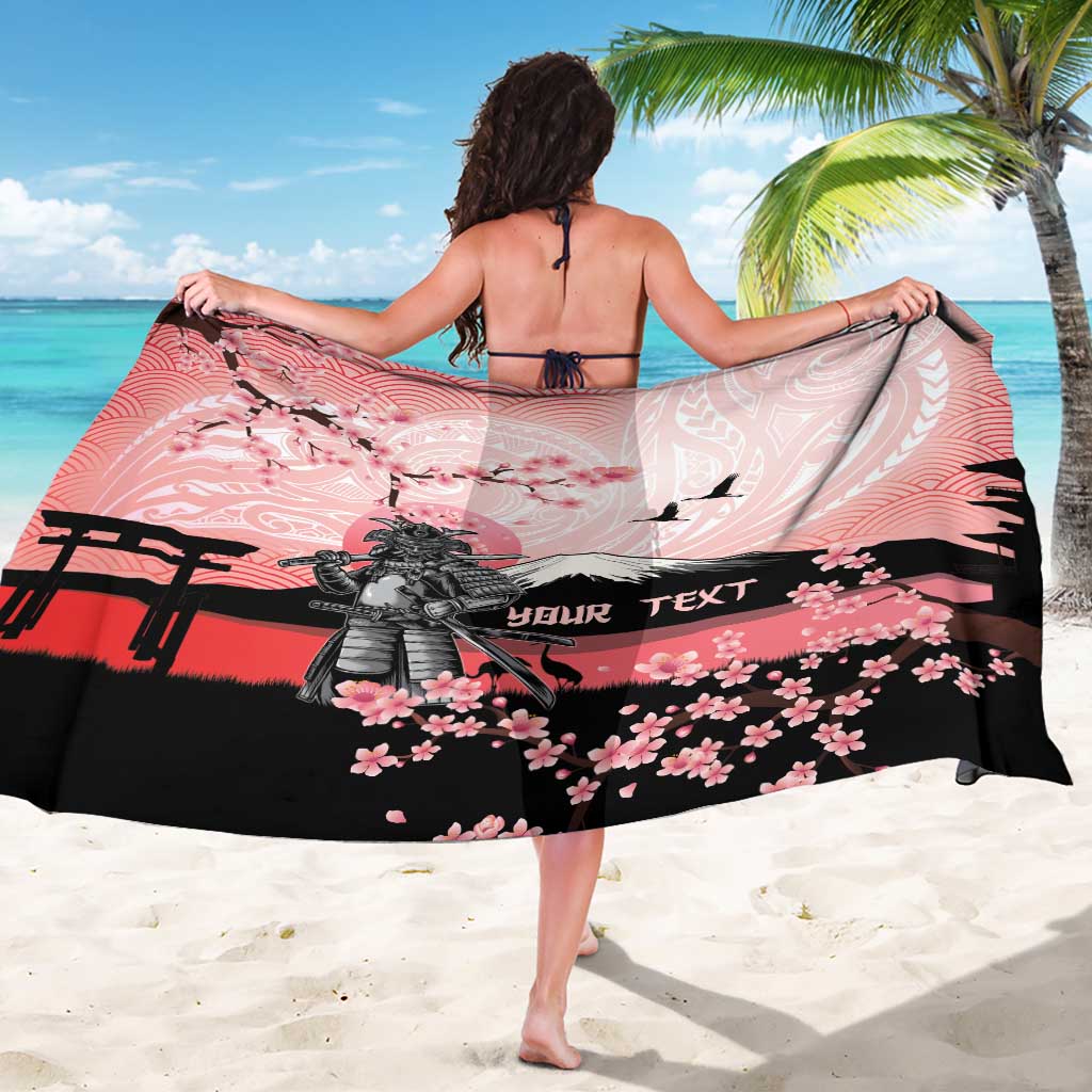 Personalised Japan Samurai Warrior Sarong Japanese Cherry Blossom Polynesian Pattern - Polynesian Pride