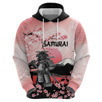 Personalised Japan Samurai Warrior Zip Hoodie Japanese Cherry Blossom Polynesian Pattern - Polynesian Pride