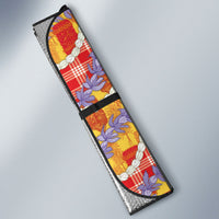 Hawaii Kahili Palaka Motifs Auto Sun Shade Hawaiian Honohono Pikake Lei